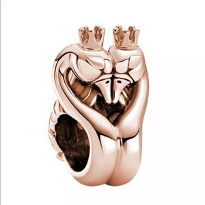 NEW•Rosegold Swan Couple DIY Charm